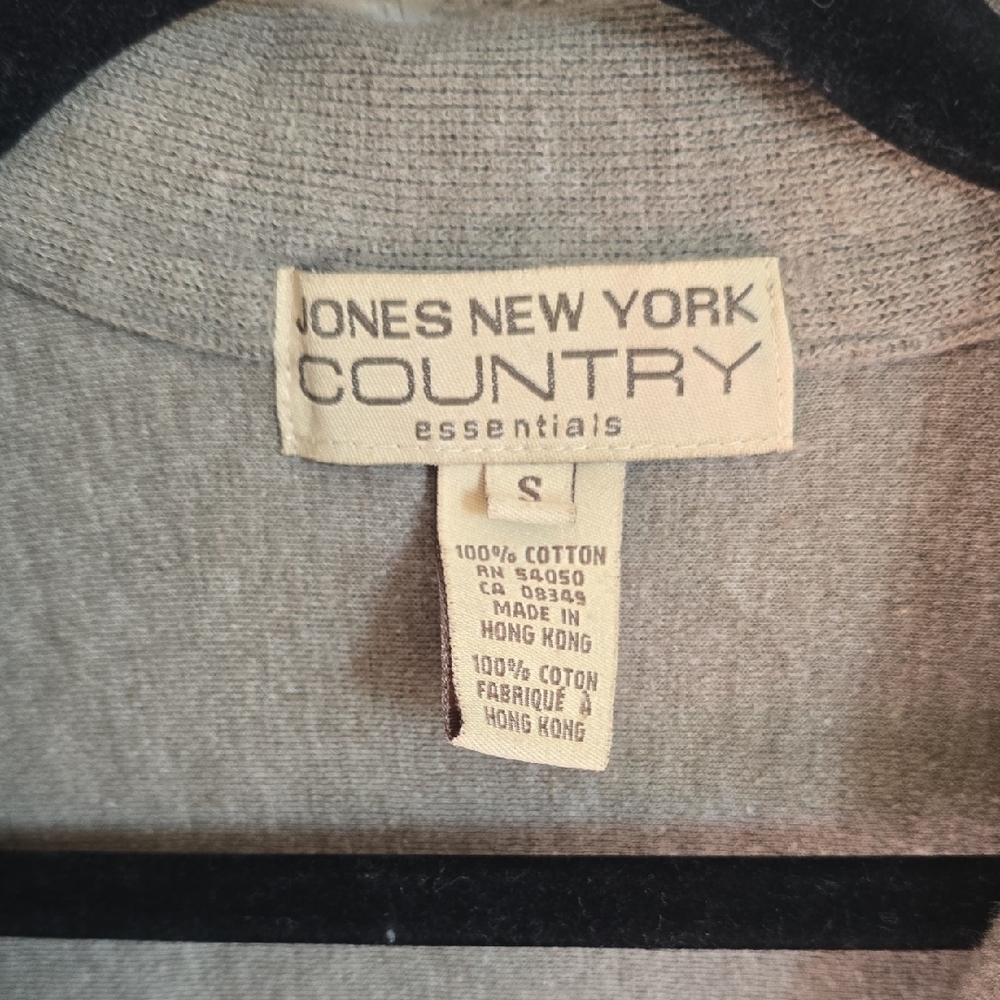 Jones New York Country Essentials Sage Green 100% Cotton Button Down Shacket - S - Picture 2 of 3